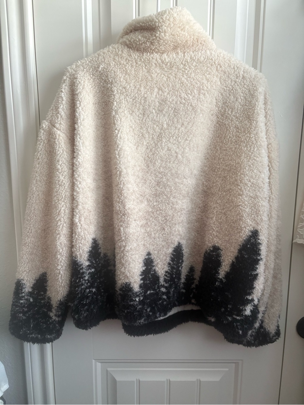 Thread & Supply Cream and Black Tree-Print Half-Zip Sweater - Picture 3 of 5